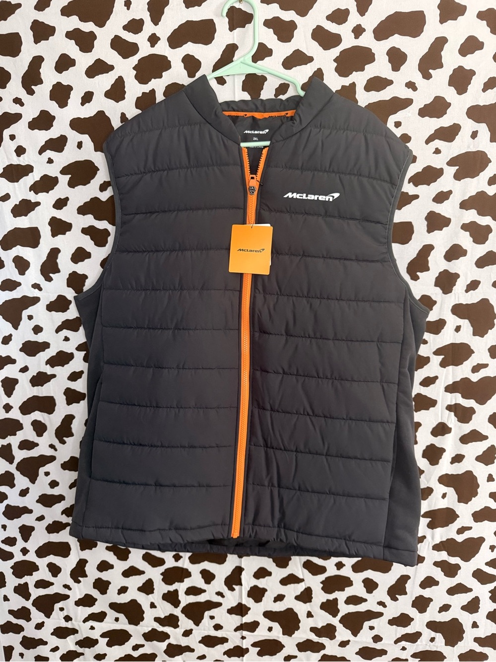 McLaren Men's 2XL Padded Gilet Vest Black/Orange Officially Licensed F1